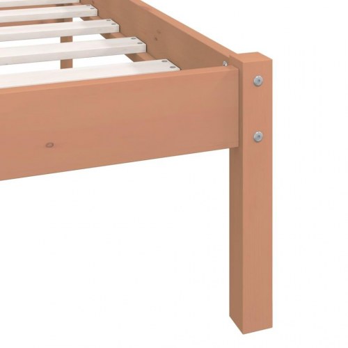 Sengestel 90x200 cm massivt fyrretræ gyldenbrun