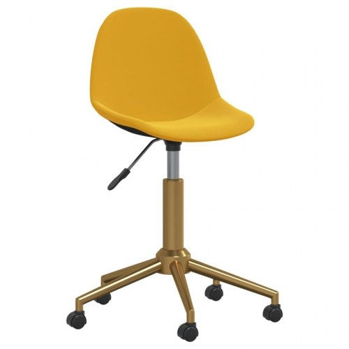 Drejelig kontorstol fløjl sennepsgul