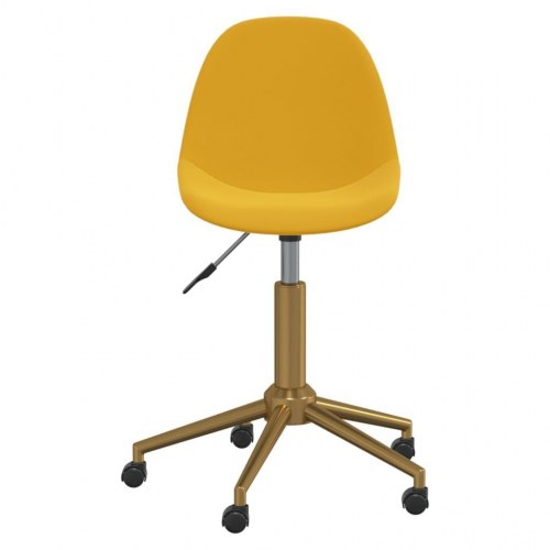 Drejelig kontorstol fløjl sennepsgul