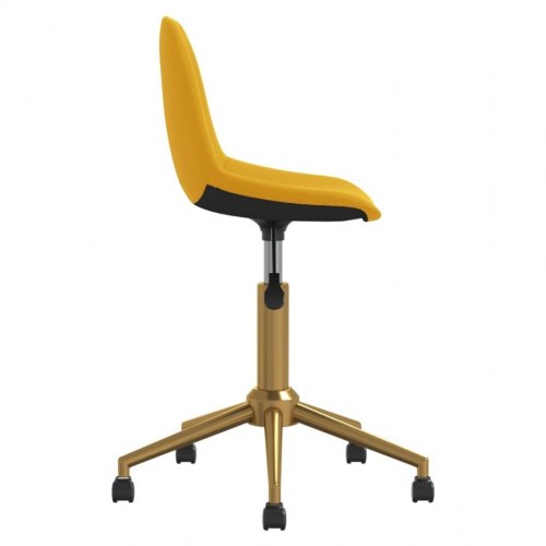 Drejelig kontorstol fløjl sennepsgul