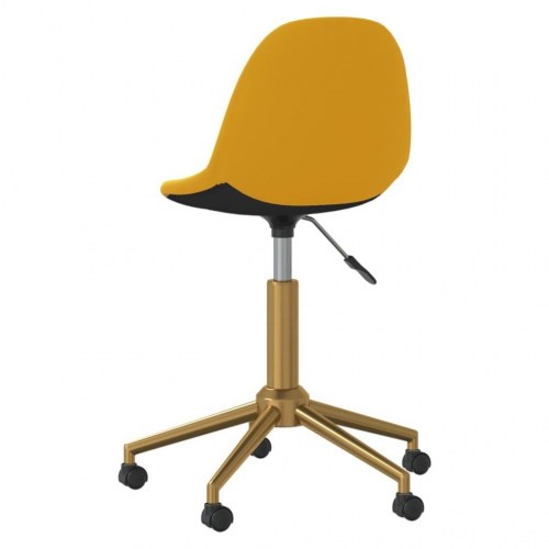 Drejelig kontorstol fløjl sennepsgul