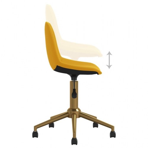 Drejelig kontorstol fløjl sennepsgul