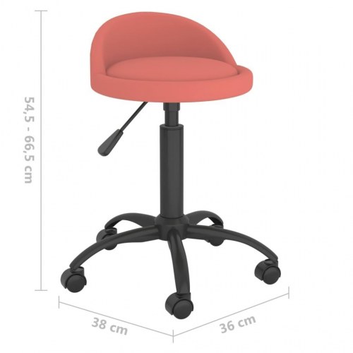 Drejelig kontorstol fløjl lyserød