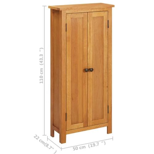 Opbevaringsskab 50x22x110 cm massivt egetræ