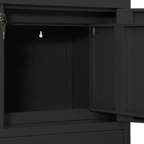 Kontorskab 90x40x102 cm stål antracitgrå