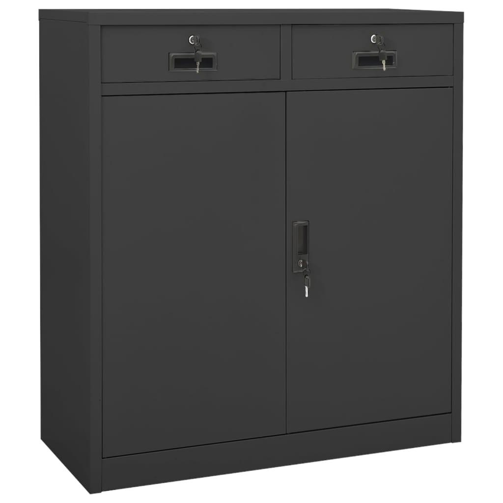 Kontorskab 90x40x102 cm stål antracitgrå