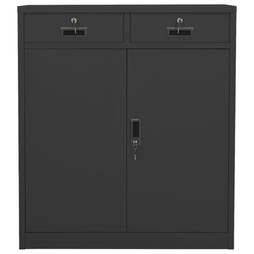 Kontorskab 90x40x102 cm stål antracitgrå