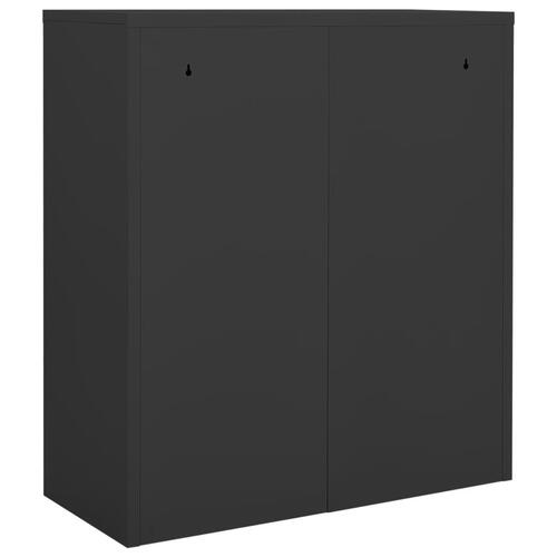 Kontorskab 90x40x102 cm stål antracitgrå