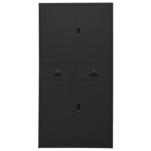Kontorskab 90x40x180 cm stål antracitgrå