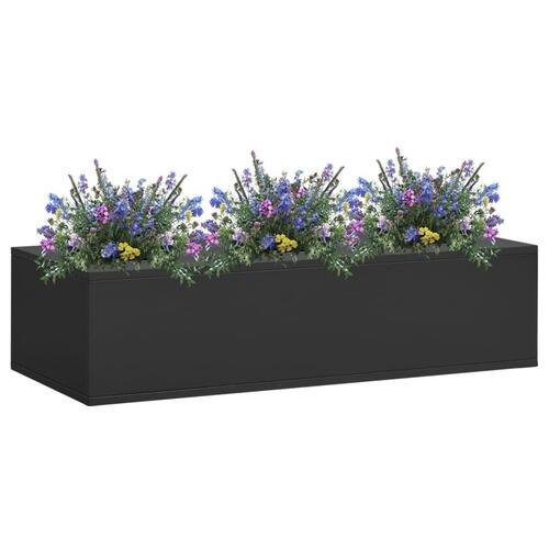 Plantekasse til kontor 90x40x23 cm stål antracitgrå
