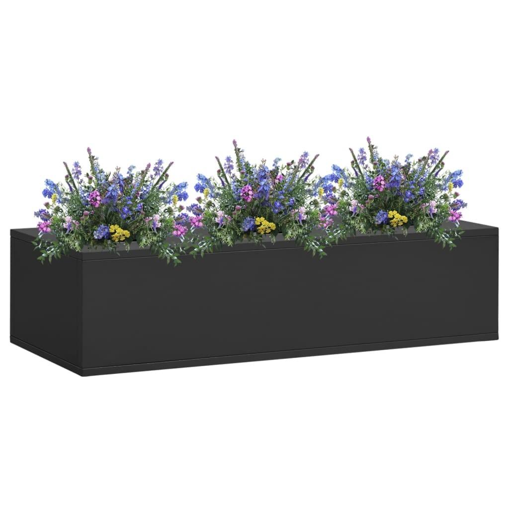 Plantekasse til kontor 90x40x23 cm stål antracitgrå