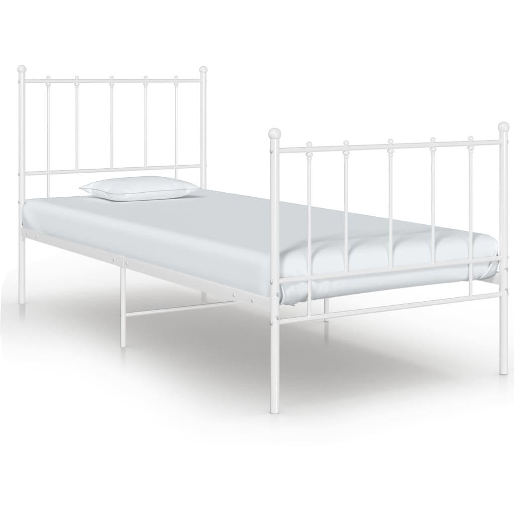 Sengestel 90x200 cm metal hvid
