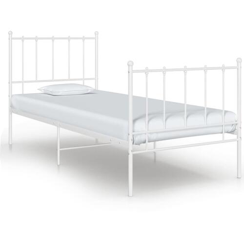 Sengestel 100x200 cm metal hvid