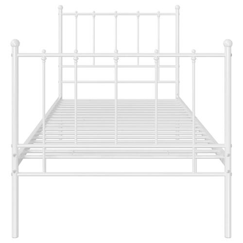 Sengestel 100x200 cm metal hvid