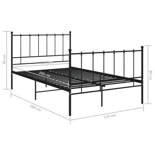 Sengestel 120x200 cm metal sort
