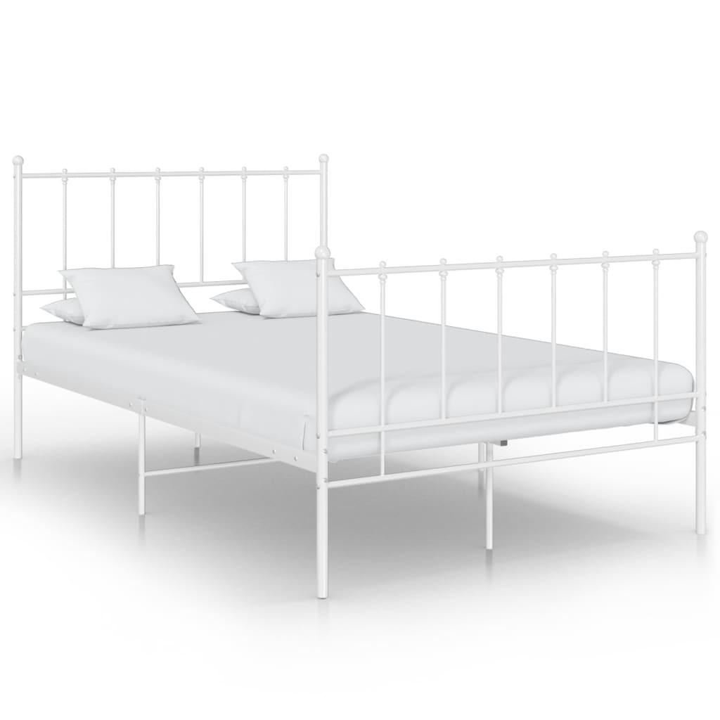 Sengestel 120x200 cm metal hvid
