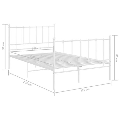 Sengestel 120x200 cm metal hvid