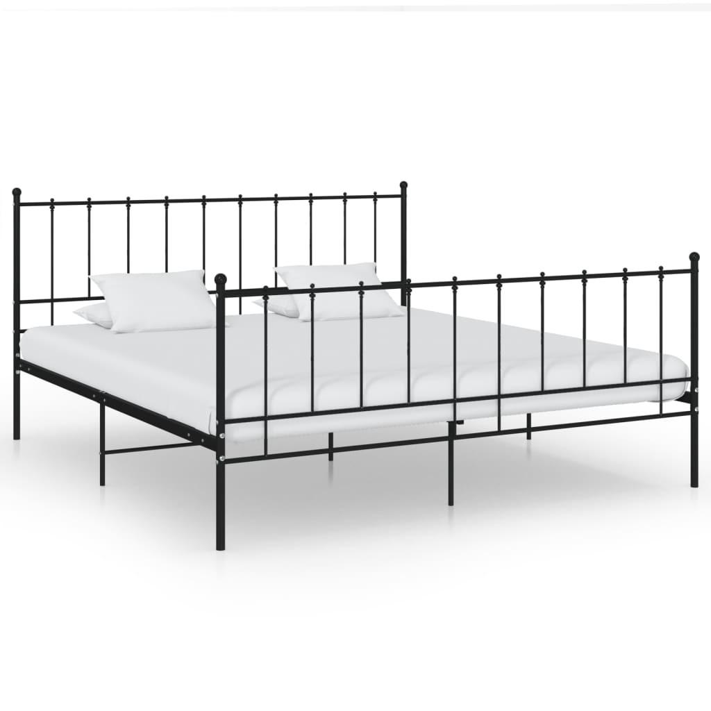 Sengestel 180x200 cm metal sort