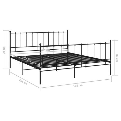 Sengestel 180x200 cm metal sort