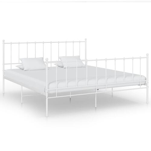 Sengestel 200x200 cm metal hvid
