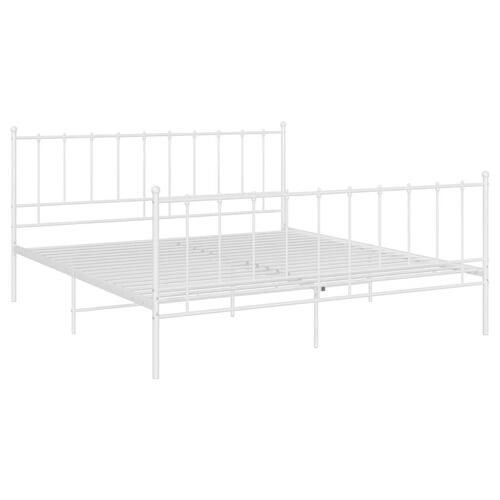 Sengestel 200x200 cm metal hvid