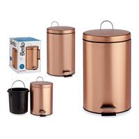 Papirkurv med pedal Metal Kobber Plastik 7 L (20,5 x 30,5 x 26 cm)
