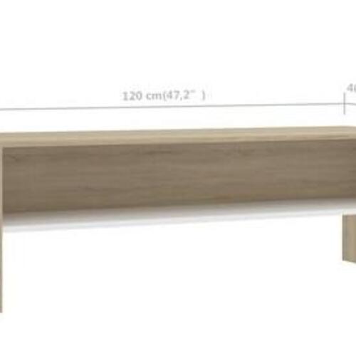 Tv-bord 120x40x40 cm konstrueret træ hvid og egetræsfarvet