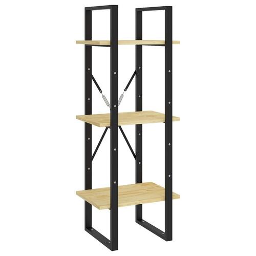 Bogreol 40x30x105 cm 3 hylder massivt fyrretræ
