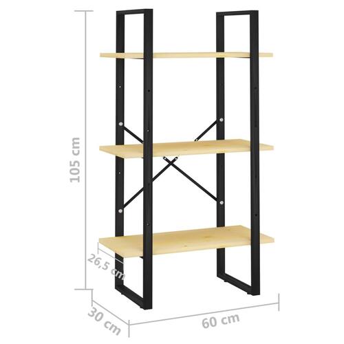 Opbevaringsreol 60x30x105 cm massivt fyrretræ