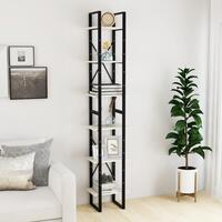 Reol 40x30x210 cm massivt fyrretræ hvid