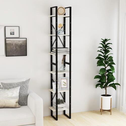 Reol 40x30x210 cm massivt fyrretræ hvid