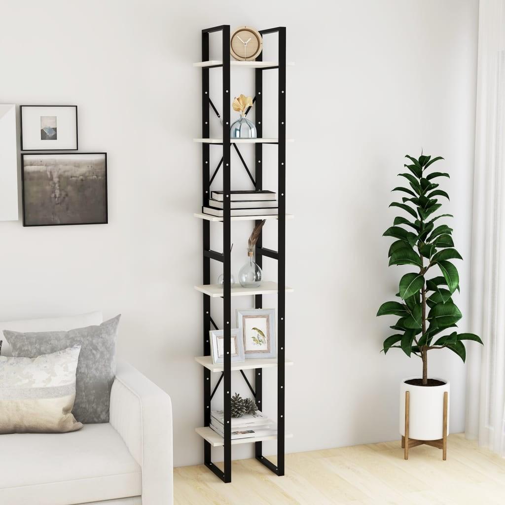 Reol 40x30x210 cm massivt fyrretræ hvid