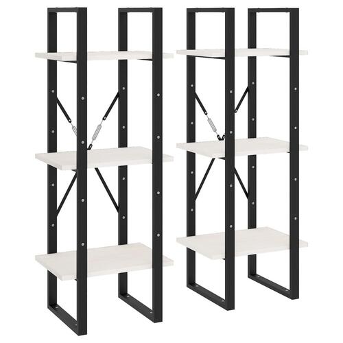 Reol 40x30x210 cm massivt fyrretræ hvid