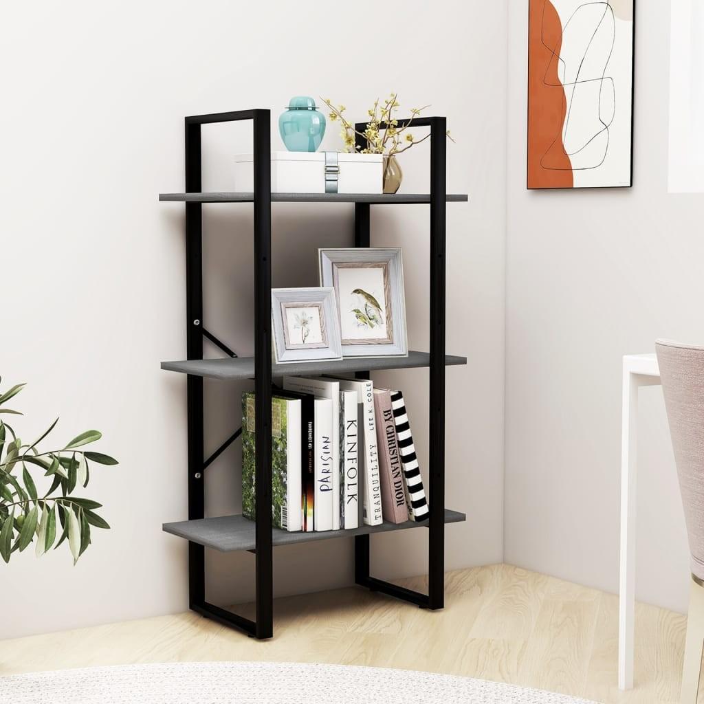 Opbevaringsreol 60x30x105 cm massivt fyrretræ grå