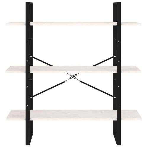 Bogreol med 3 hylder 100x30x105 cm massivt fyrretræ hvid
