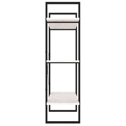 Bogreol med 3 hylder 100x30x105 cm massivt fyrretræ hvid