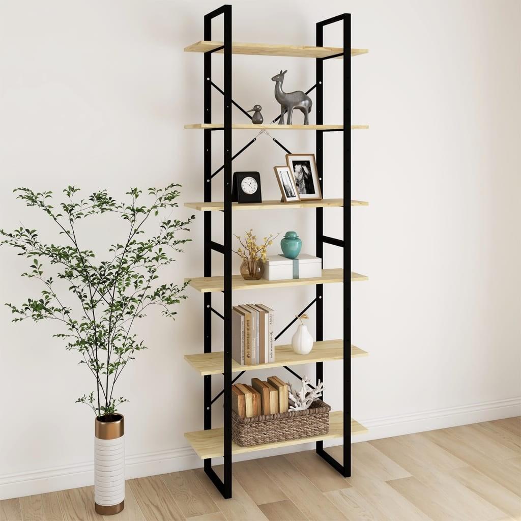 Reol 80x30x210 cm massivt fyrretræ
