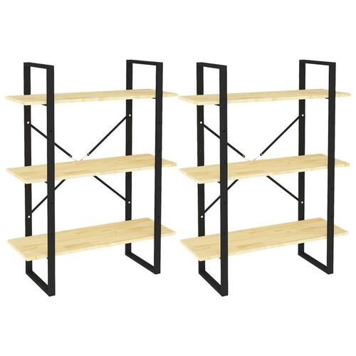 Reol 80x30x210 cm massivt fyrretræ