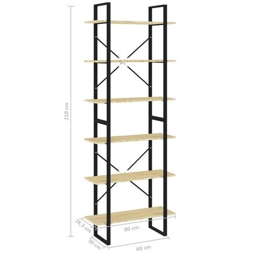 Reol 80x30x210 cm massivt fyrretræ