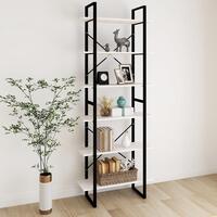 Reol 80x30x210 cm massivt fyrretræ hvid