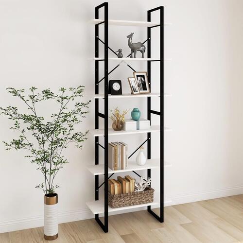 Reol 80x30x210 cm massivt fyrretræ hvid
