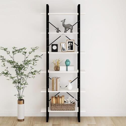 Reol 80x30x210 cm massivt fyrretræ hvid