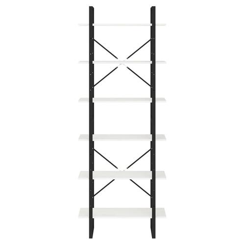 Reol 80x30x210 cm massivt fyrretræ hvid