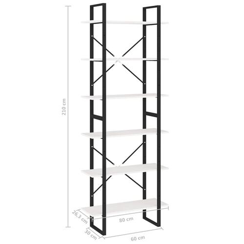 Reol 80x30x210 cm massivt fyrretræ hvid