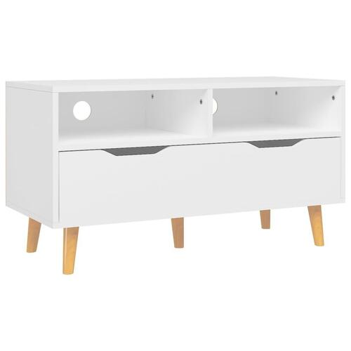 Tv-bord 90x40x48,5 cm konstrueret træ hvid