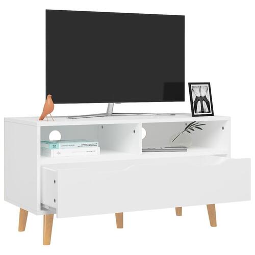 Tv-bord 90x40x48,5 cm konstrueret træ hvid
