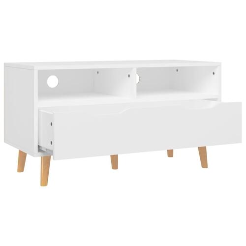 Tv-bord 90x40x48,5 cm konstrueret træ hvid