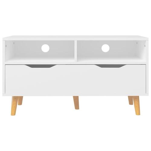 Tv-bord 90x40x48,5 cm konstrueret træ hvid