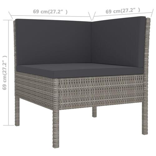 Loungesæt til haven 10 dele med hynder polyrattan grå