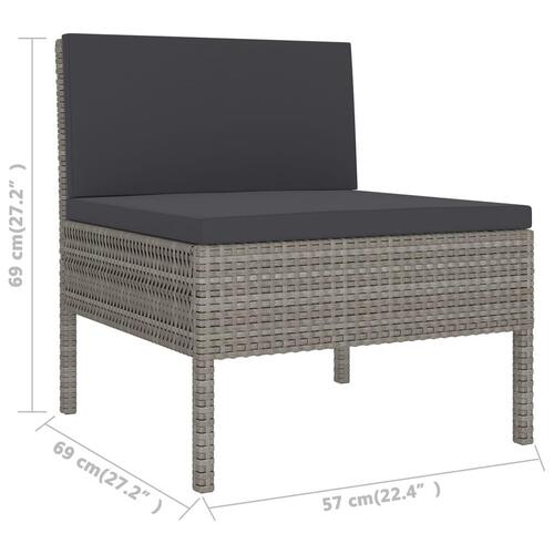 Loungesæt til haven 10 dele med hynder polyrattan grå